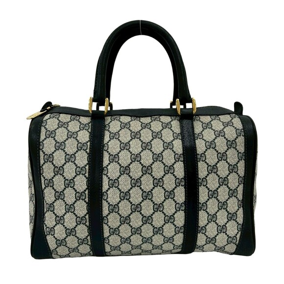 GUCCI Handbags - GUCCI Old Gucci GG Leather Handbag, Mini Boston Bag, Tote Navy 67786